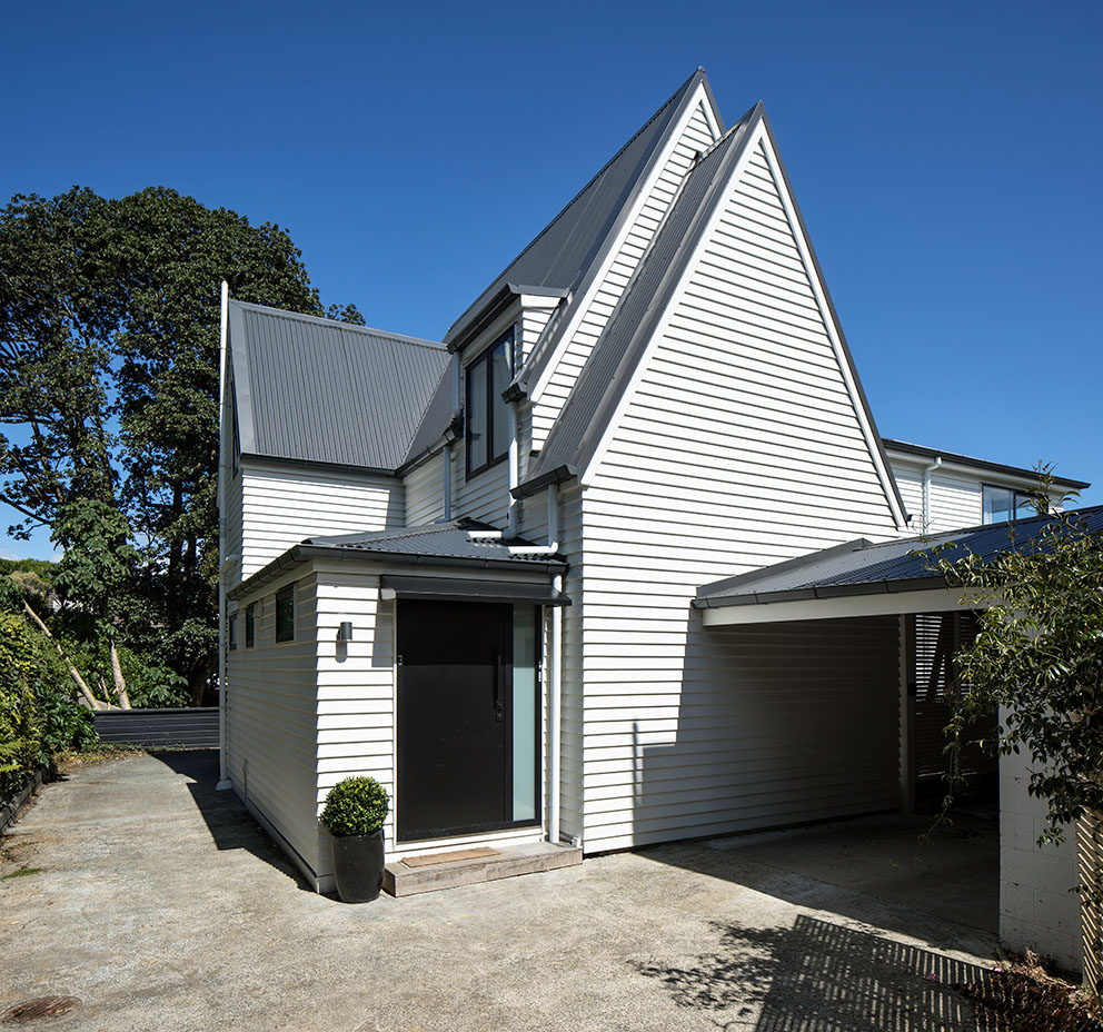 1980s chalet renovation exterior, Parnell Auckland