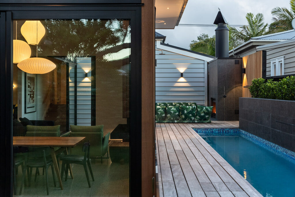 Lap pool running length of addition, Grey Lynn villa
