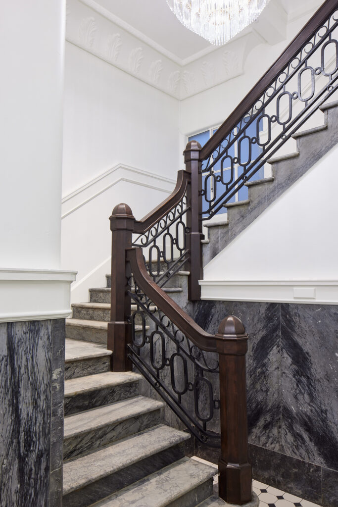 Revitalised staircase, heritage-listed building Auckland