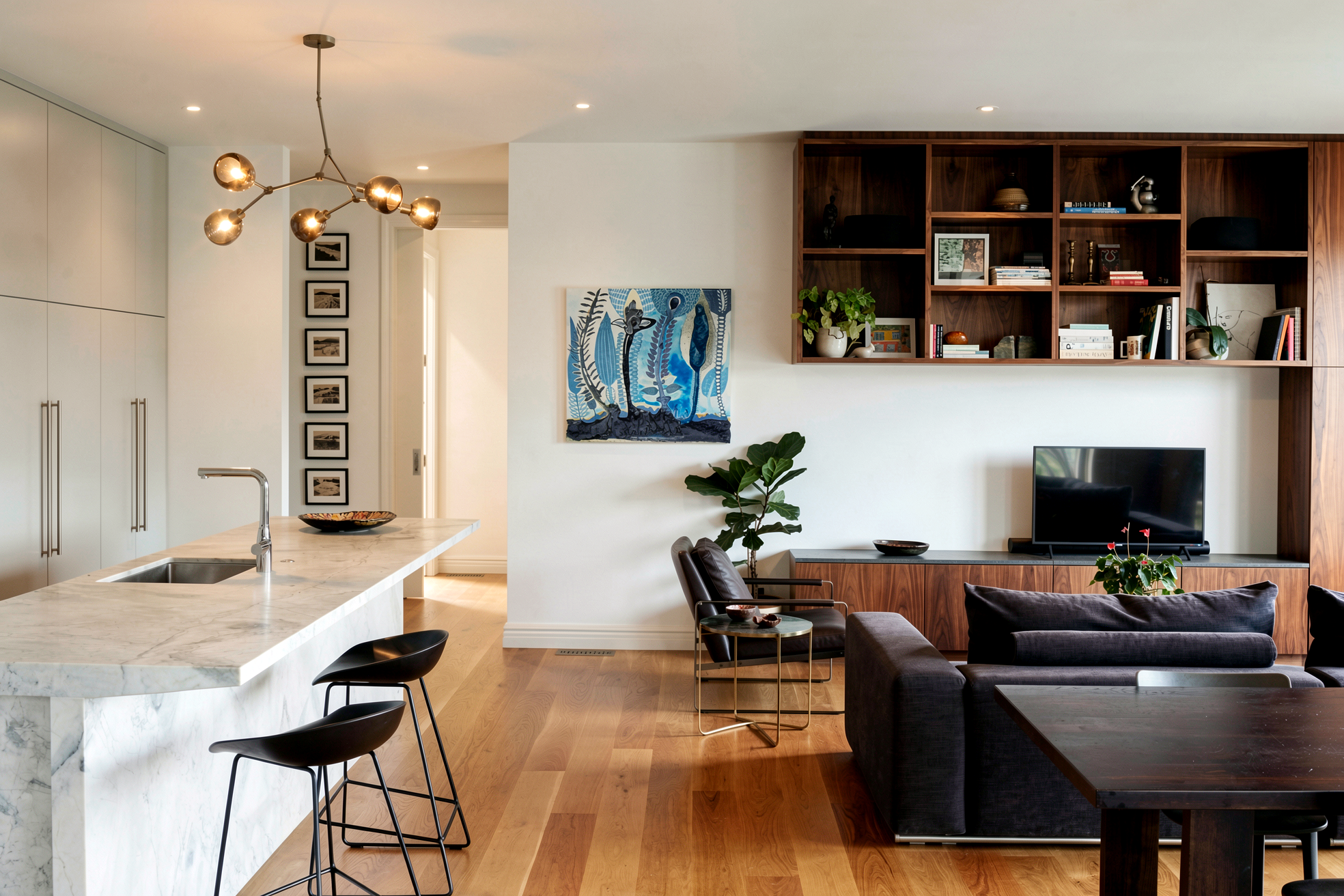 Interior open plan living, villa modernised