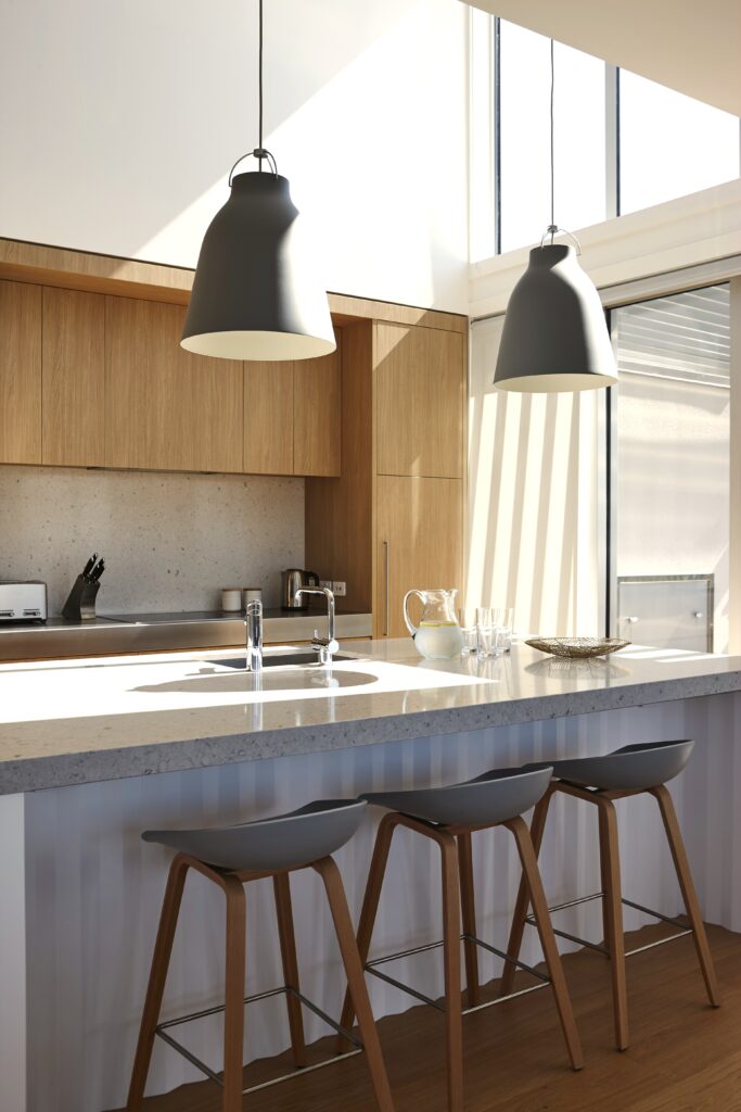 Light and airy beach house kitchen, Coromandel