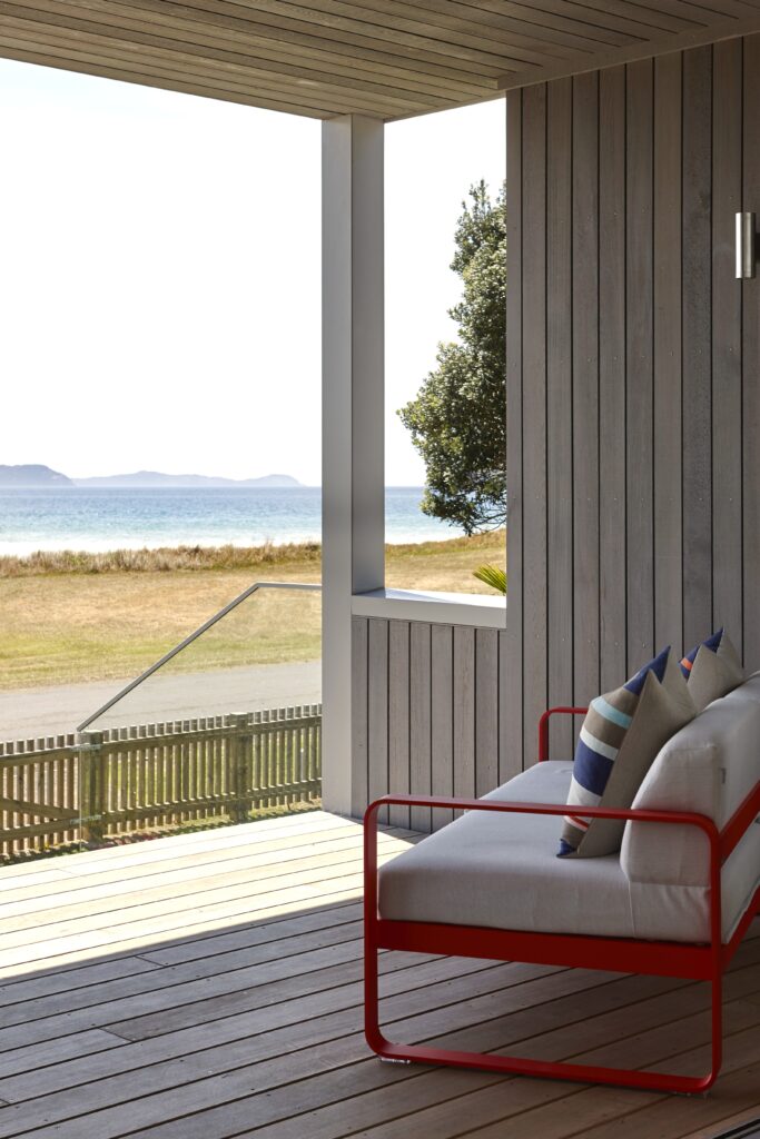 Beachfront holiday home exterior, Opito Bay, Coromandel