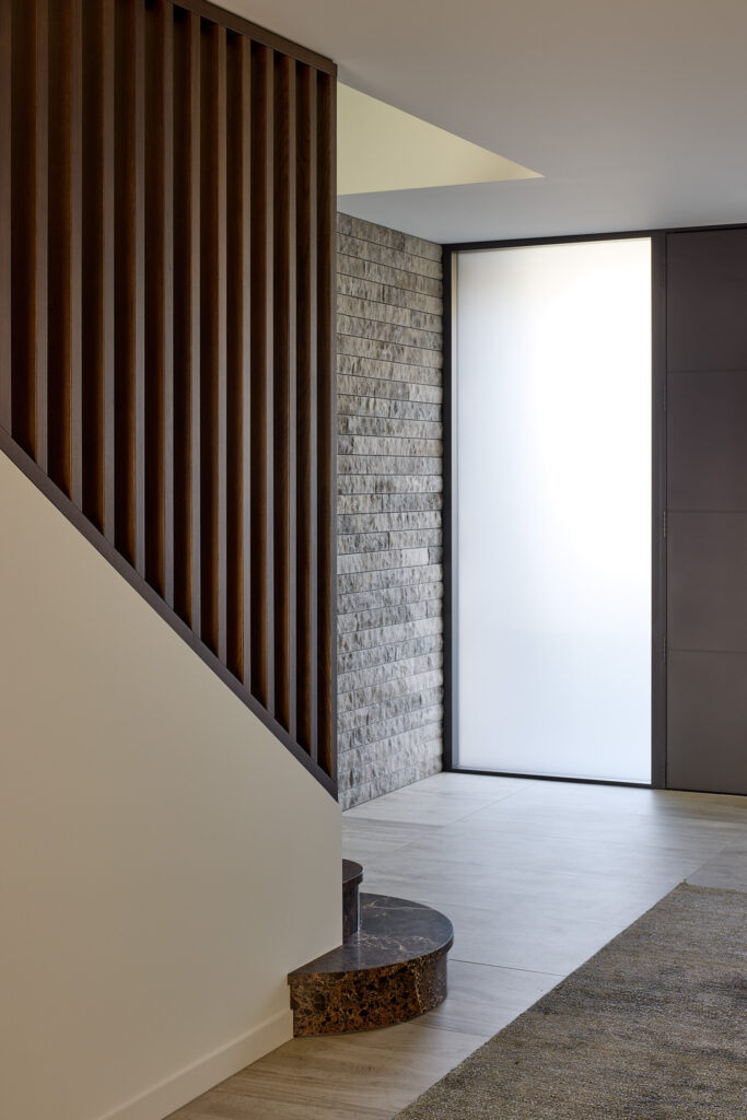 Generous entrance at new house in Mission Bay, interior