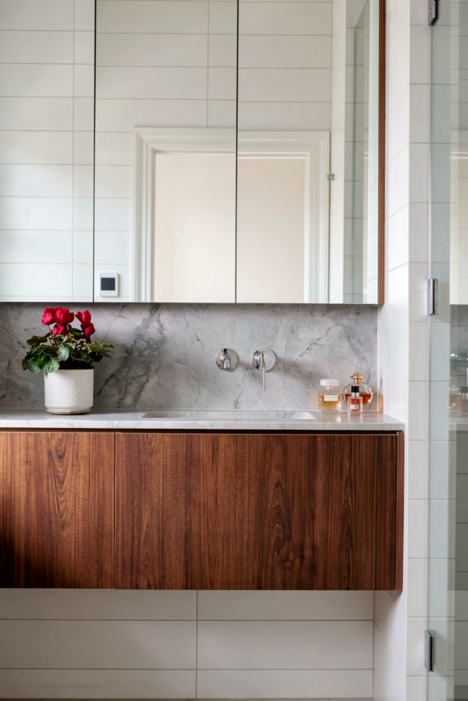 Ensuite at new large scale villa renovation, Auckland